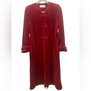 DIAMOND TEA Vintage Red Velvet Long Robe